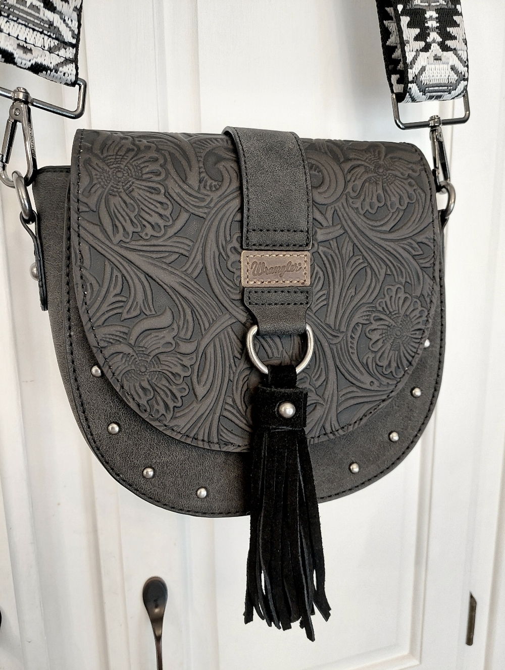 Wrangler Western Embossed Saddle Crossbody Bag